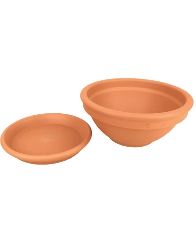 DEGREA Misa Ciotola CICLAMINO Ceramiczna Terakota D28 cm + Podstawek D23 cm 3