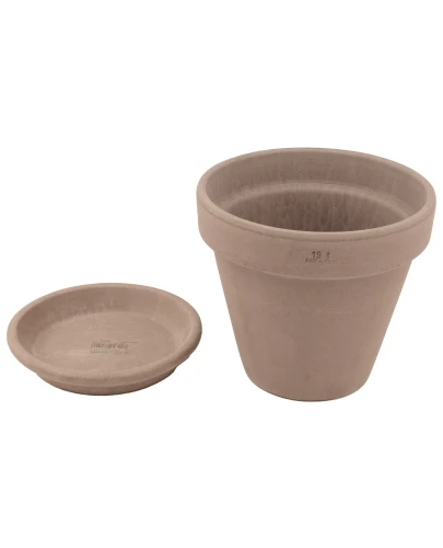 DEGREA Doniczka Ceramiczna Terakota VASO VULCANO D19 cm + Podstawek D17 cm 2