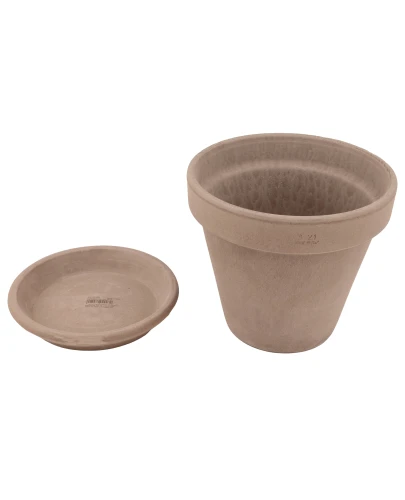 DEGREA Doniczka Ceramiczna Terakota VASO VULCANO D21 cm + Podstawek D19 cm 2