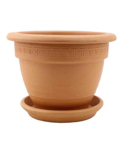 DEGREA Doniczka Ceramiczna Terakota Zdobiona CAMPANA D27 cm + Podstawek D21 cm 1