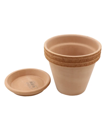 DEGREA Doniczka Ceramiczna Terakota VASO ARENA GRAFFIATO D15 cm + Podstawek D13 cm 1