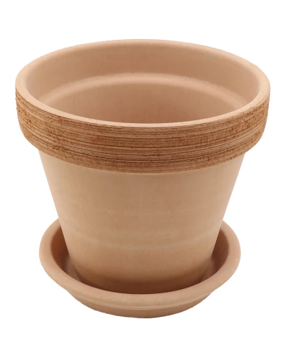 DEGREA Doniczka Ceramiczna Terakota VASO ARENA GRAFFIATO D17 cm + Podstawek D15 cm 1