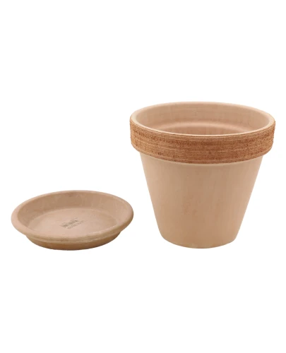 DEGREA Doniczka Ceramiczna Terakota VASO ARENA GRAFFIATO D19 cm + Podstawek D17 cm 1