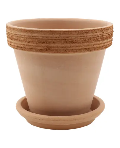 DEGREA Doniczka Ceramiczna Terakota VASO ARENA GRAFFIATO D17 cm + Podstawek D15 cm