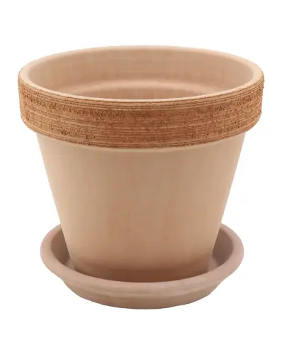 DEGREA Doniczka Ceramiczna Terakota VASO ARENA GRAFFIATO D19 cm + Podstawek D17 cm