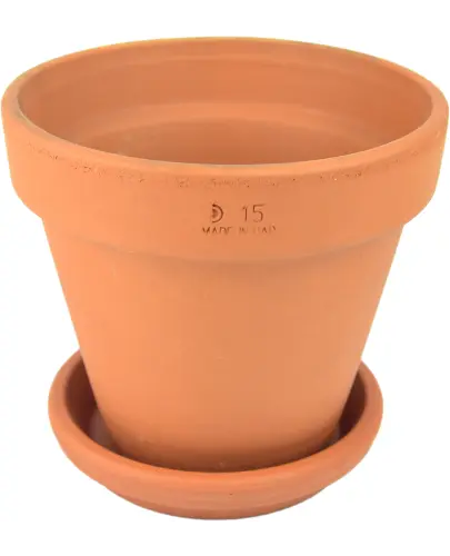 DEGREA Doniczka Ceramiczna Terakota VASO D15 cm + Podstawek D13 cm
