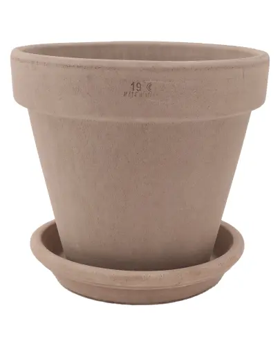 DEGREA Doniczka Ceramiczna Terakota VASO VULCANO D19 cm + Podstawek D17 cm