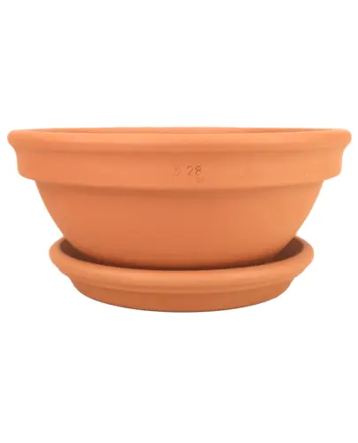 DEGREA Misa Ciotola CICLAMINO Ceramiczna Terakota D28 cm + Podstawek D23 cm